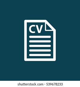 cv blank icon on blue background