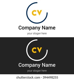 CV business logo icon design template elements. Vector color sign.