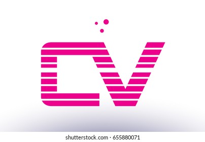 cv c v alphabet letter logo pink purple line stripe company design template creative abstract vector