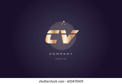 cv c v  gold yellow golden metal metallic bold luxury product modern creative gradient alphabet company logo design vector icon template