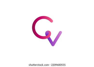 CV, C, V initial letter monogram logo