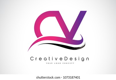CV C V Letter Logo Design in Black Colors. Creative Modern Letters Vector Icon Logo Illustration.