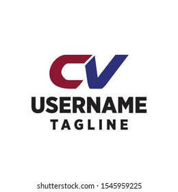 cv c v letter logo design creative vector