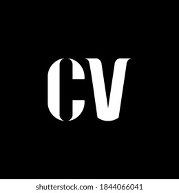 CV C V letter logo design. Initial letter CV uppercase monogram logo white color. CV logo, C V design. CV, C V	