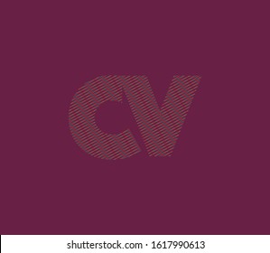 C&V, C V letters joint line logo vector, Abstract Typography letters