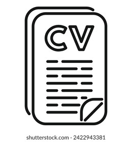 Cv care paper icon outline vector. Review crew deal. Hr applicant