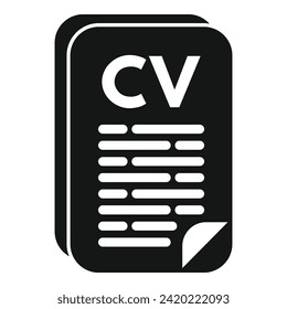 Cv care paper icon simple vector. Review crew deal. Hr applicant