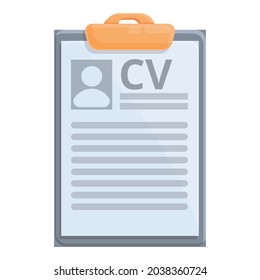 Cv clipboard icon cartoon vector. Resume job. Employee choice