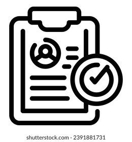 Cv clipboard icon outline vector. Hiring team. Recruit chair