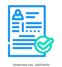 vector de icono de color de conformidad con cv. signo de cumplimiento de cv. ilustración de símbolo aislado