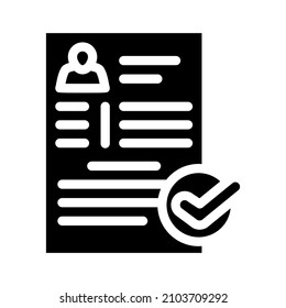 cv compliance glyph icon vector. cv compliance sign. isolated contour symbol black illustration