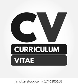 CV - Curriculum Vitae acronym, business concept background