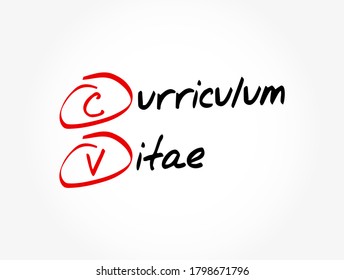 CV - Curriculum Vitae acronym, business concept background
