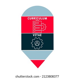 CV - Curriculum Vitae acronym. business concept background. vector illustration concept with keywords and icons. lettering illustration with icons for web banner, flyer, landing pag