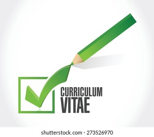 cv, curriculum vitae check mark sign concept illustration design over white