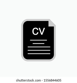 CV : Curriculum Vitae Icon - Vector, Sign and Symbol for Design, Presentation, Website or Apps Elements.