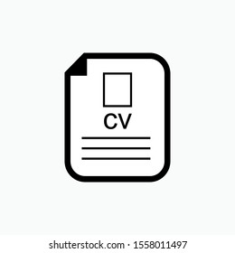 CV : Curriculum Vitae Icon - Vector, Sign and Symbol for Design, Presentation, Website or Apps Elements.