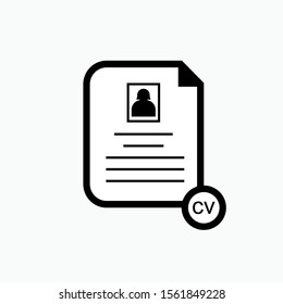 
CV : Curriculum Vitae Icon - Vector, Sign and Symbol for Design, Presentation, Website or Apps Elements.