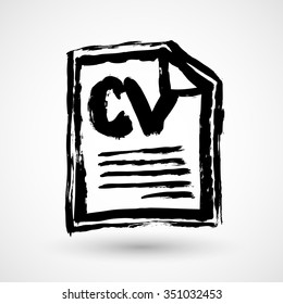 CV - Curriculum vitae, resume icon. Concept flat style design illustration icon.
