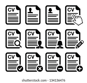 CV - Curriculum vitae, resume vector icons set
