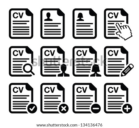 CV - Curriculum vitae, resume vector icons set