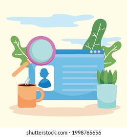 cv curriculum website lupe and coffee mug