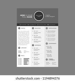 cv design with line icon