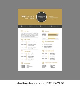 cv design with line icon