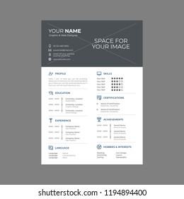 cv design with line icon