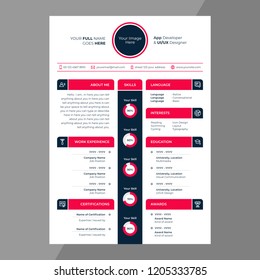 cv design with line icons