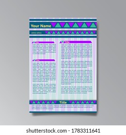 Cv design template, abstract design template for web and print. Flayer geometric page trendy design, banner, brochure. Hirring ancet.