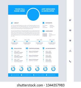 cv design template with icons included