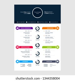 cv design template with icons included