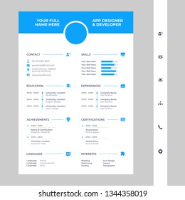 cv design template with icons included