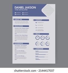 CV Design Template in light blue Colour