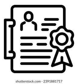 Cv diploma icon outline vector. Hiring team. Recruit chair