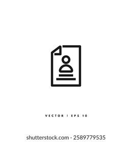 Cv Document Icon. Editable Stroke