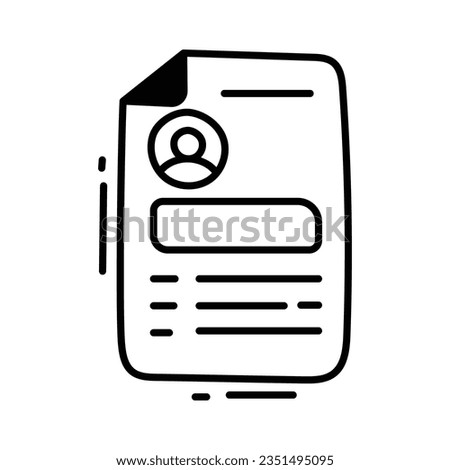 Cv doodle Icon Design illustration. Business Symbol on White background EPS 10 File