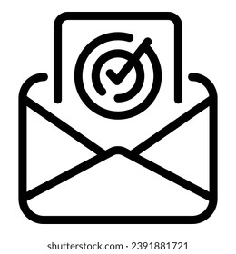 Vector de contorno de icono de correo electrónico Cv. Puesto de equipo. Empleo de vacante