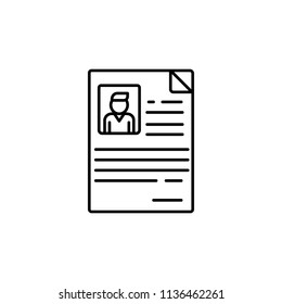 CV of employee. Element of job interview icon for mobile concept and web apps. Thin line CV of employee can be used for web and mobile