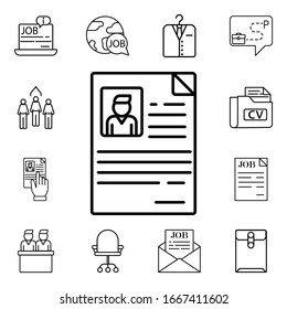 Cv of employee icon. Detailed set of interview icons. Premium quality graphic design. One of the collection icons for websites, web design, mobile app