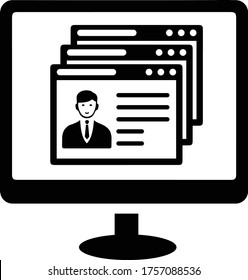 Cv, employment, job application, resume black icon