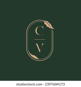 CV feather concept wedding monogram logo design ideas as inspiration