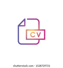 CV file  - Line Vector Icon