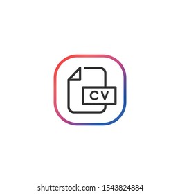 CV file  - Line Vector Icon