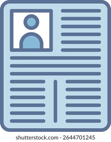 CV Preenchido ícone de tom azul