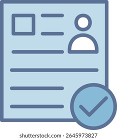 CV Preenchido ícone de tom azul