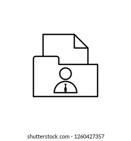CV, folder, businessman icon on white background. Can be used for web, logo, mobile app, UI, UX on white background