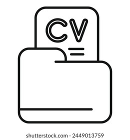 CV folder promotion icon outline vector. Human resume. Best business career
