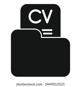 Icono de promoción de carpeta CV Vector simple. Currículum humano. Mejor carrera de negocios